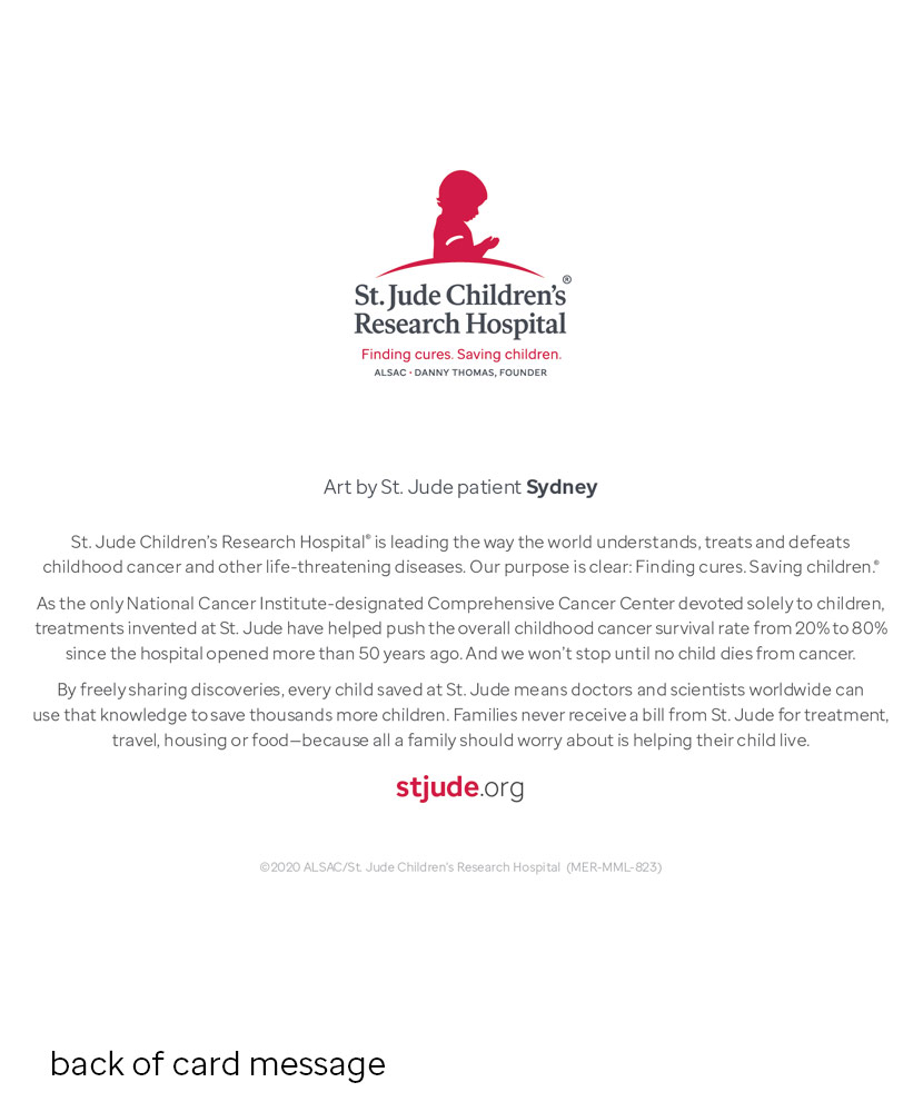 St. Jude Patient Honor Cards Set of 5 Cards St. Jude Gift Shop